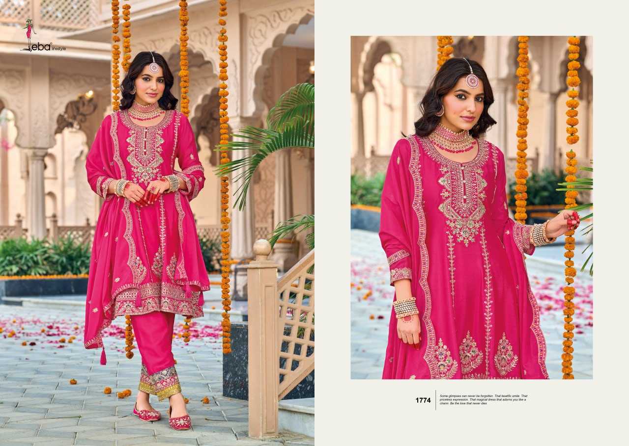 Ynf Chinon KESH704 EB GAZAL 1772 Suits & Dresses Wholesale Embroidery Suits Patiala Suits Designer Suits Manufacturer- Kapda Export