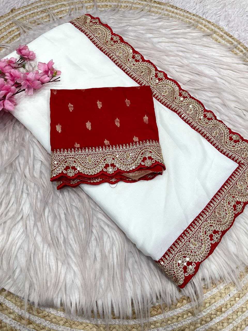 Ynf Chinon RIN230 658 Sarees Wholesale White Sarees Traditional Sarees Festive Sarees Manufacturer- Kapda Export