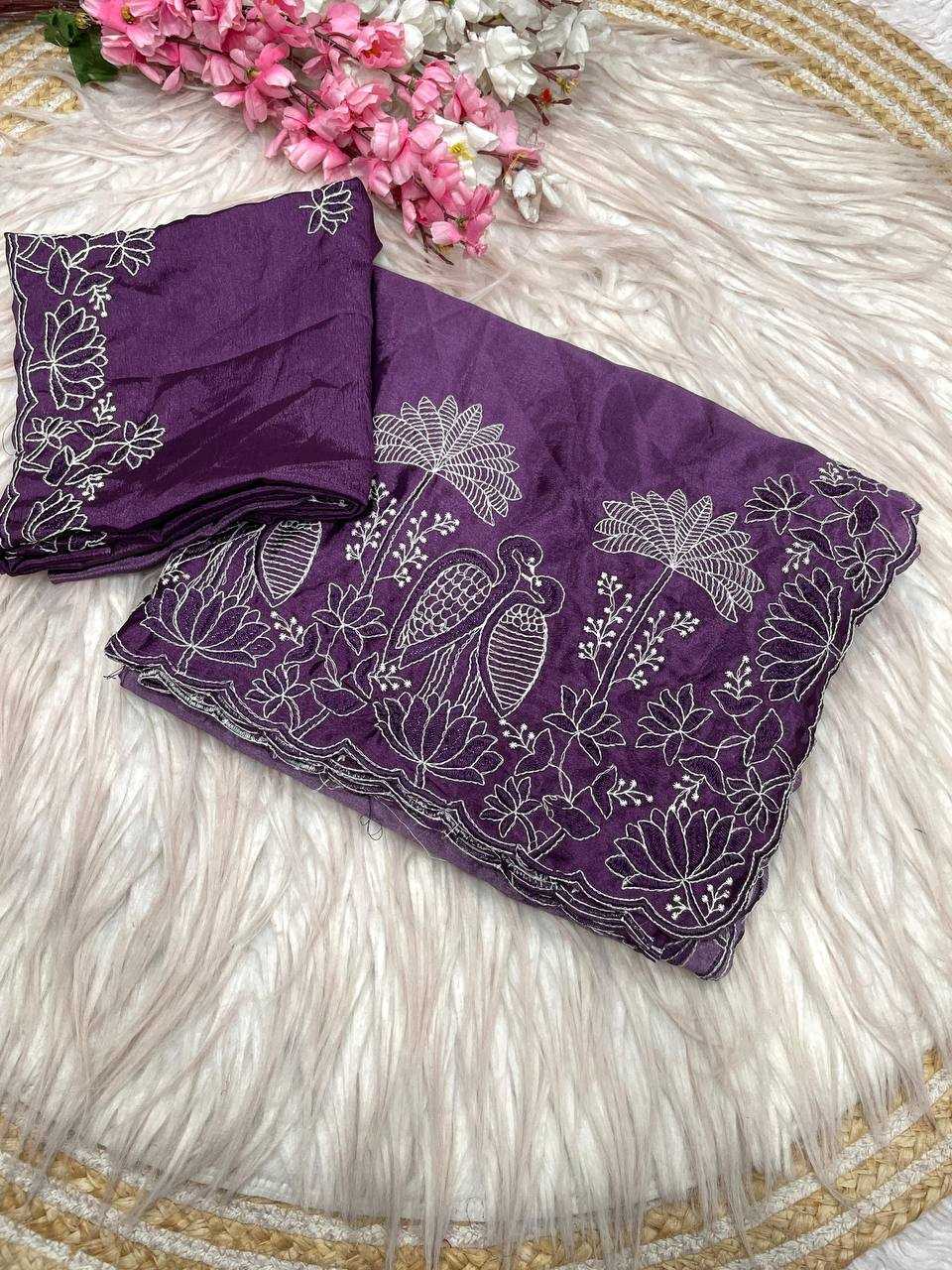 Ynf Chinon RIN230 671 Sarees Wholesale Indian Sarees Festive Sarees Pink Sarees Manufacturer- Kapda Export