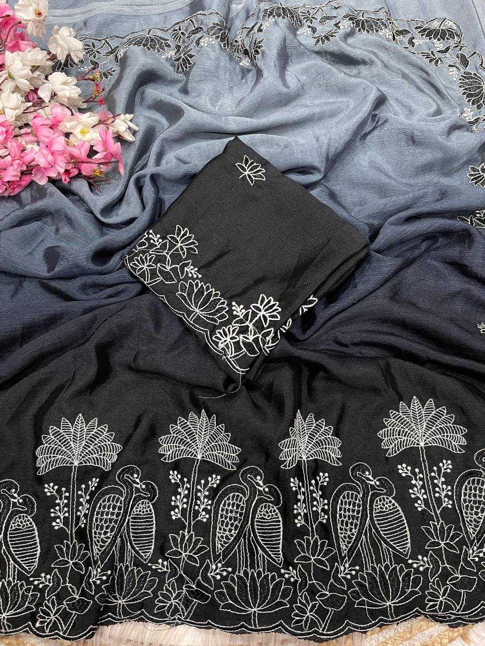 Ynf Chinon RIN230 671 Sarees Wholesale Indian Sarees Festive Sarees Pink Sarees Manufacturer- Kapda Export