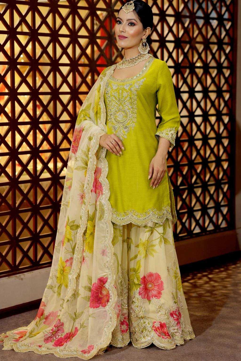 Ynf Chinon Silk KESH158 8011 Suits & Dresses Wholesale Embroidery Suits Party Wear Dresses Orange Salwar Suit Manufacturer- Kapda Export