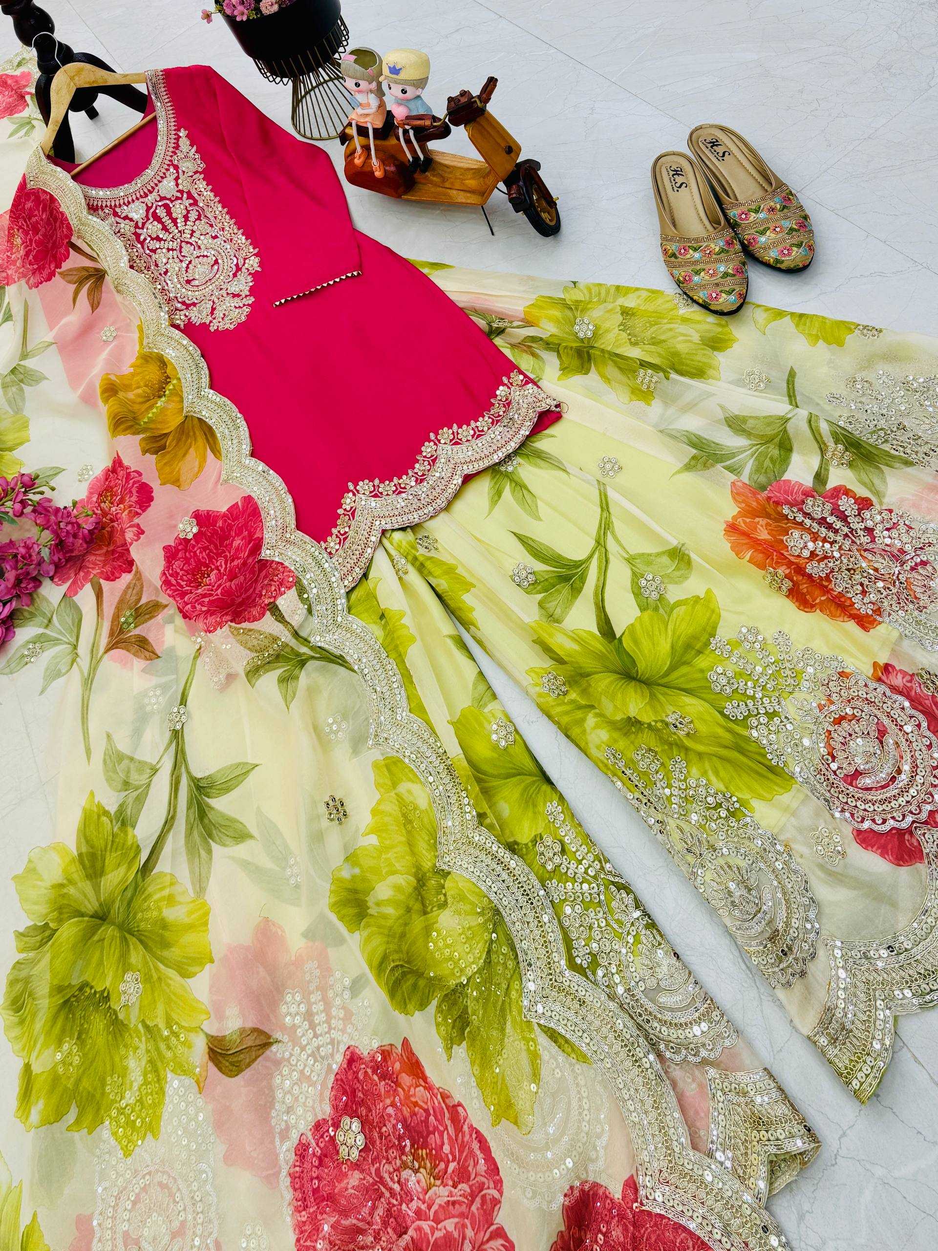 Ynf Chinon Silk KESH158 8011 Suits & Dresses Wholesale Embroidery Suits Party Wear Dresses Orange Salwar Suit Manufacturer- Kapda Export