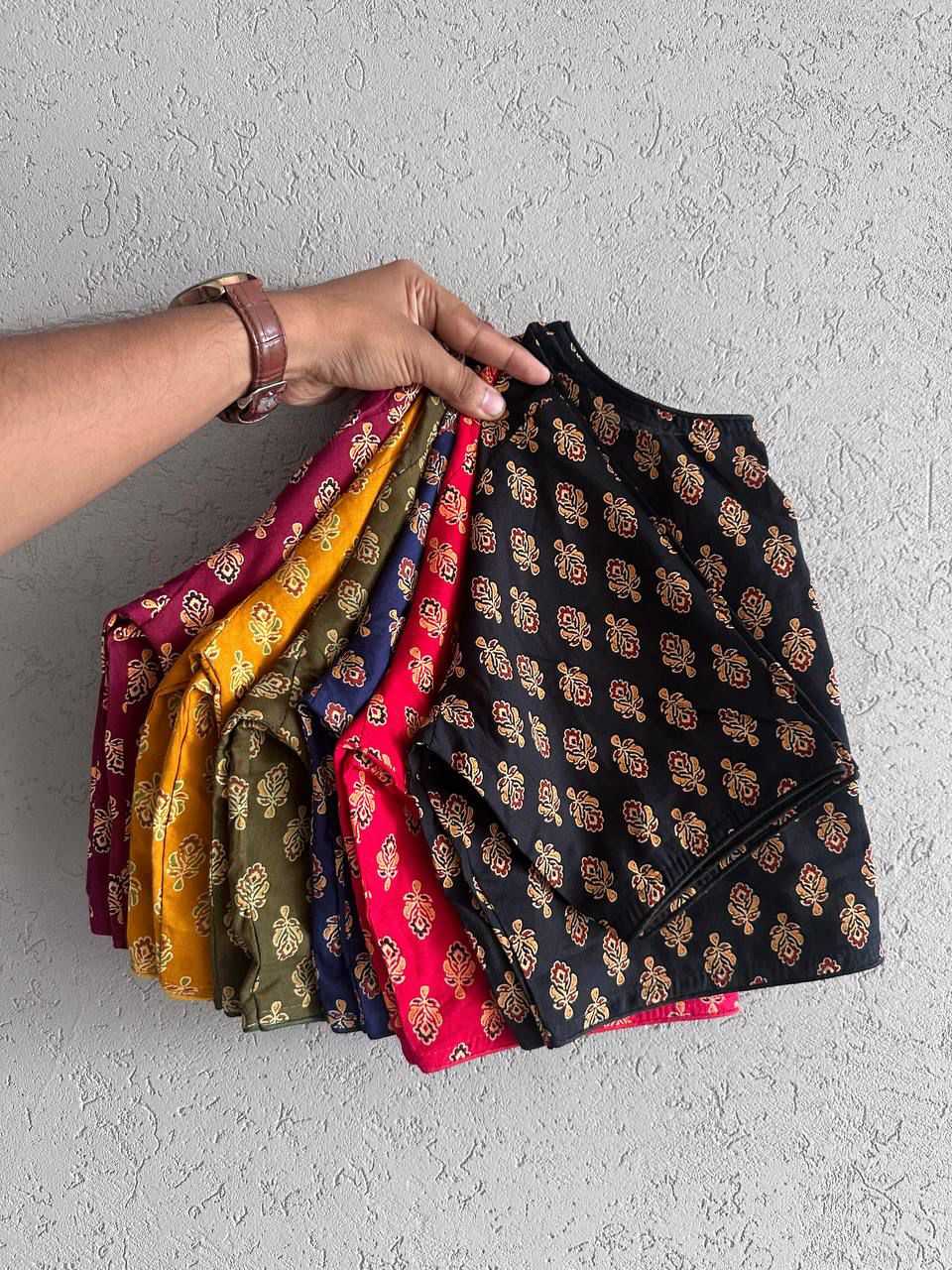 Ynf Cotton KESH426 6060 (06) Readymade Blouses Festive Collections Wholesale Printed Blouse Cotton Blouse Fashion Blouse Manufacturer- Kapda Export