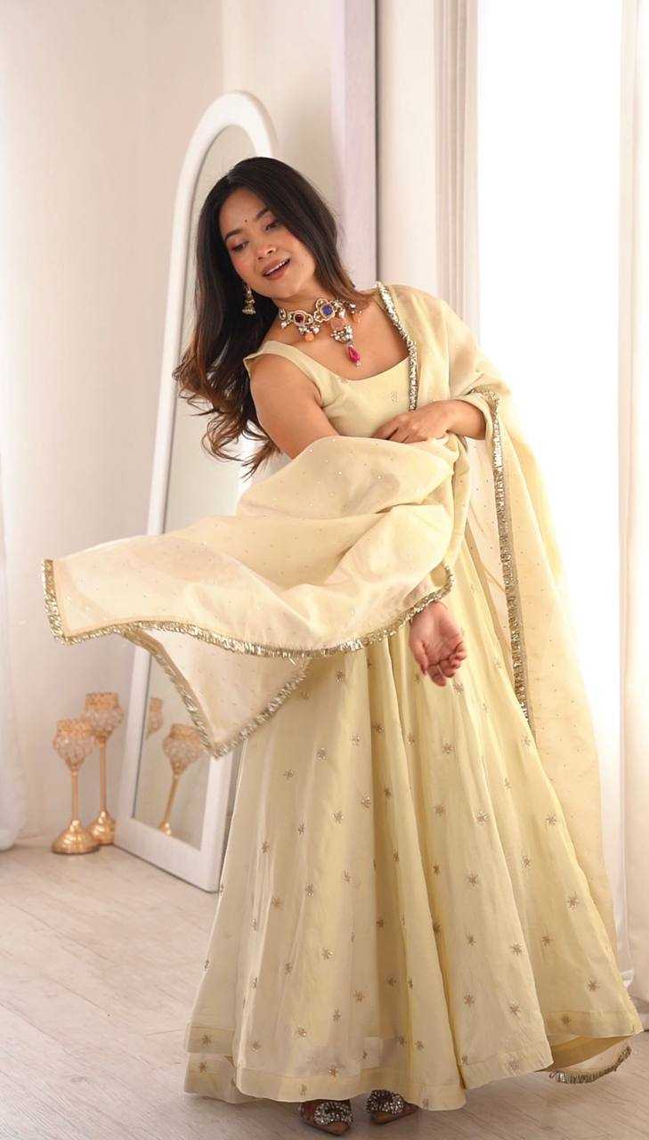 Ynf Cotton KESH499 5325 Gowns Wholesale Fancy Gowns Embroidery Gowns Party Gowns Manufacturer- Kapda Export