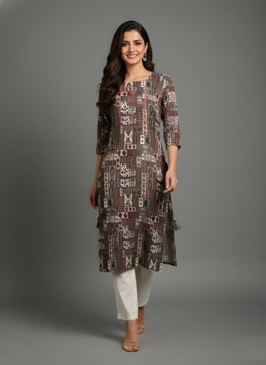 Ynf Cotton KESH559 740 Kurti Wholesale Printed Kurtis Straight Kurtis Round Neck Kurtis Manufacturer- Kapda Export