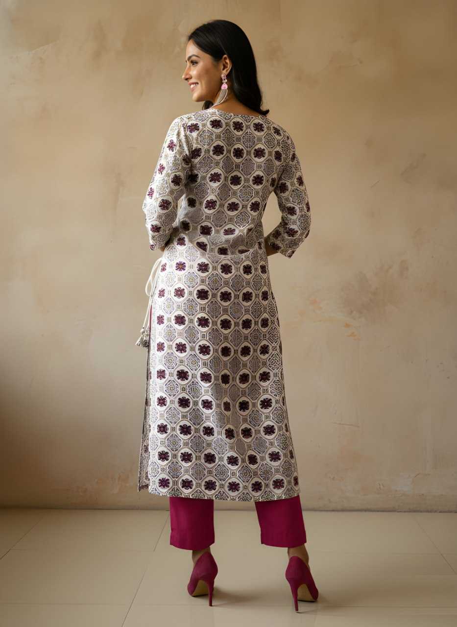 Ynf Cotton KESH559 741 Kurti Wholesale Printed Kurtis Straight Kurtis White Kurtis Manufacturer- Kapda Export