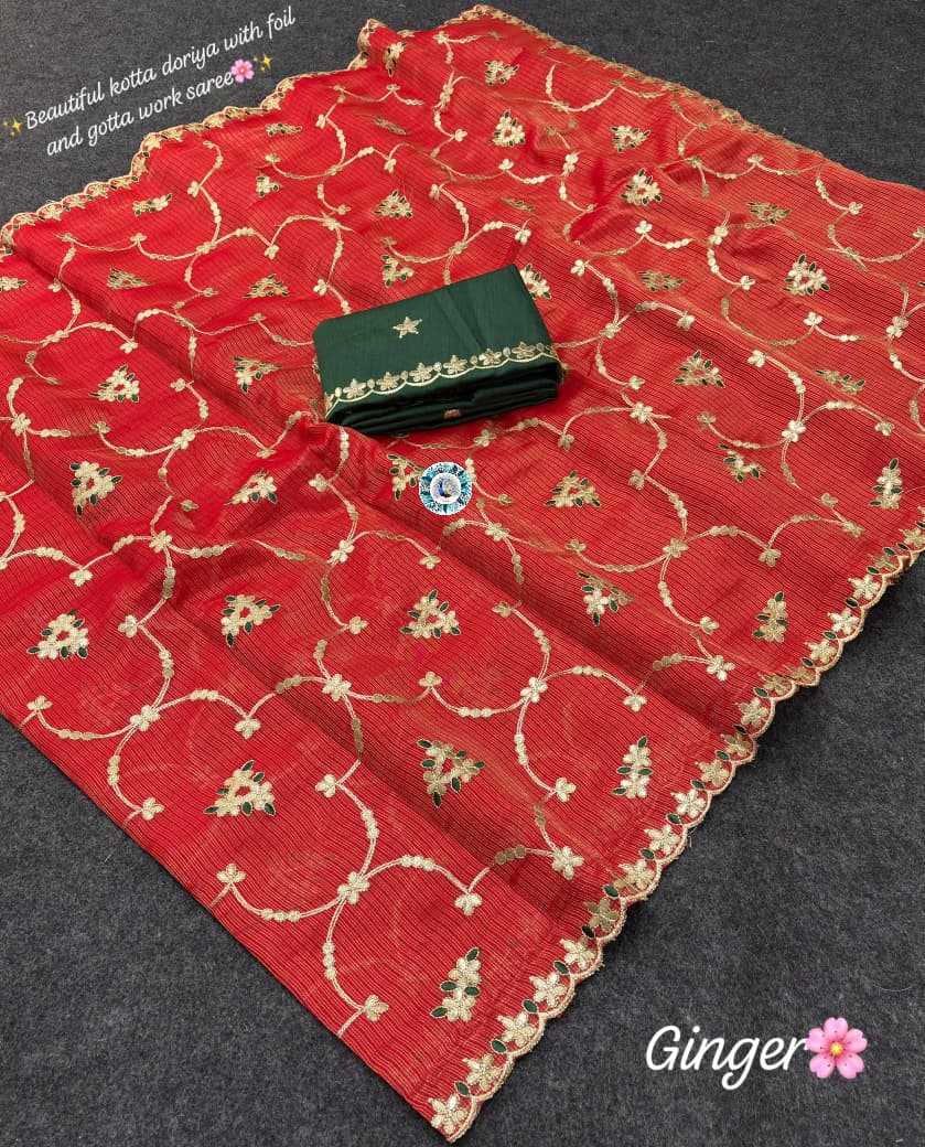 Ynf Cotton KESH584 COTTAN Sarees Wholesale Designer Sarees Embroidered Sarees Gota Work Saree Manufacturer- Kapda Export