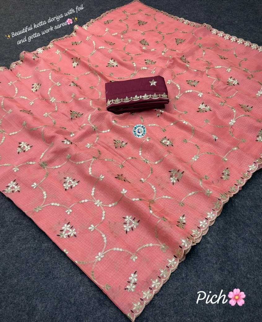 Ynf Cotton KESH584 COTTAN Sarees Wholesale Designer Sarees Embroidered Sarees Gota Work Saree Manufacturer- Kapda Export