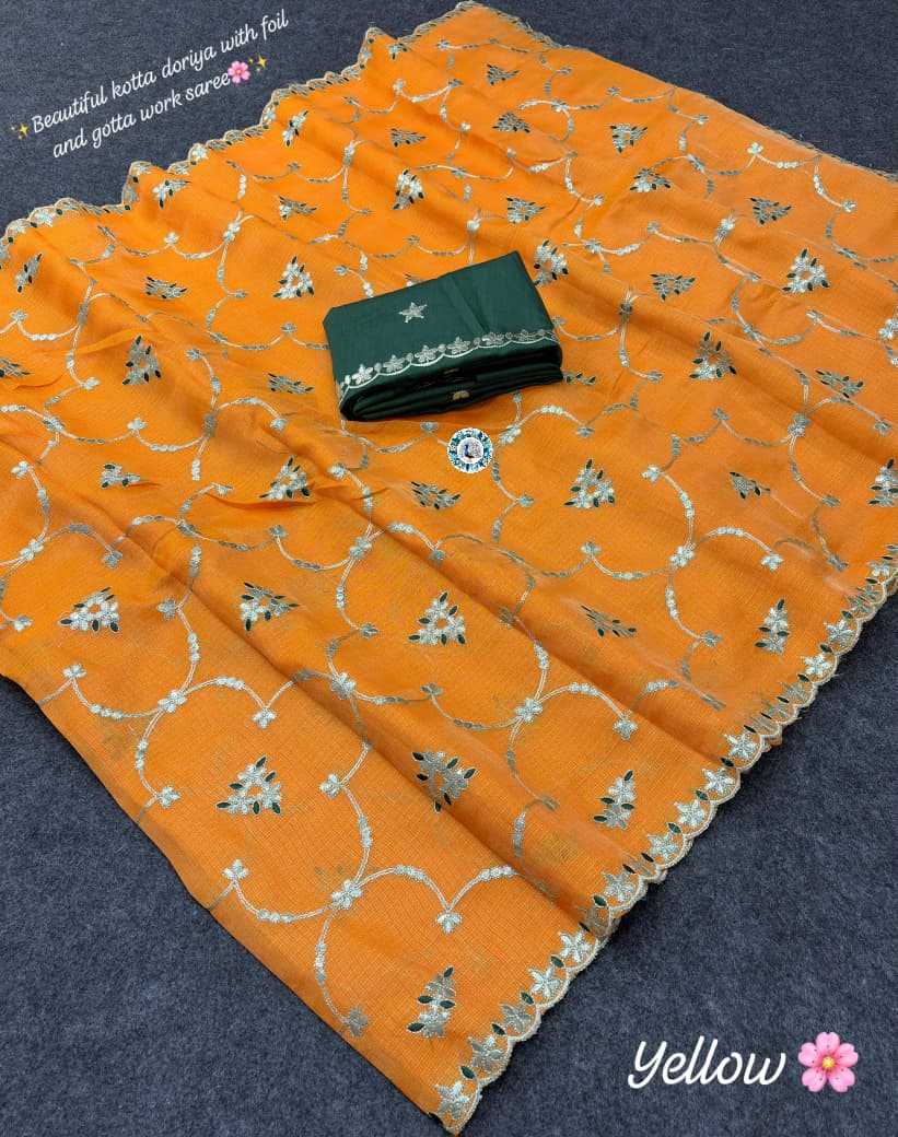 Ynf Cotton KESH584 COTTAN Sarees Wholesale Designer Sarees Embroidered Sarees Gota Work Saree Manufacturer- Kapda Export