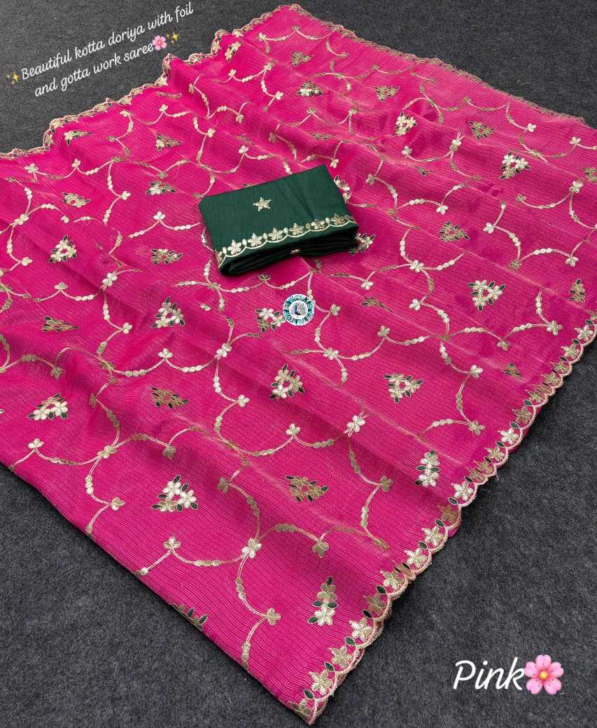 Ynf Cotton KESH584 COTTAN Sarees Wholesale Designer Sarees Embroidered Sarees Gota Work Saree Manufacturer- Kapda Export