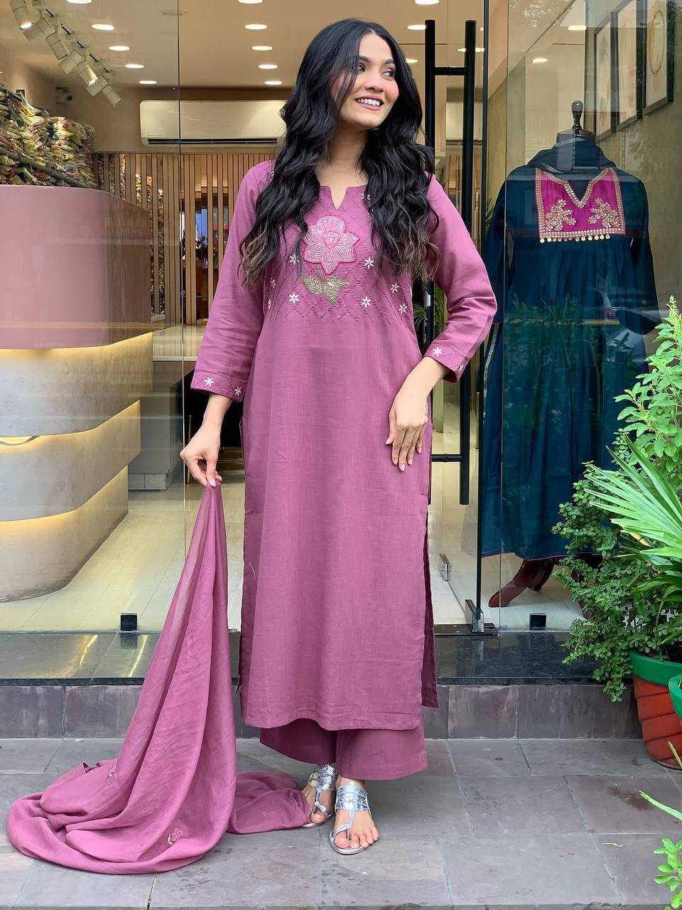 Ynf Cotton KESH595 NATASHA Suits & Dresses Festive Collections Wholesale Embroidered Suits Cotton Dresses Gown Dresses Manufacturer- Kapda Export