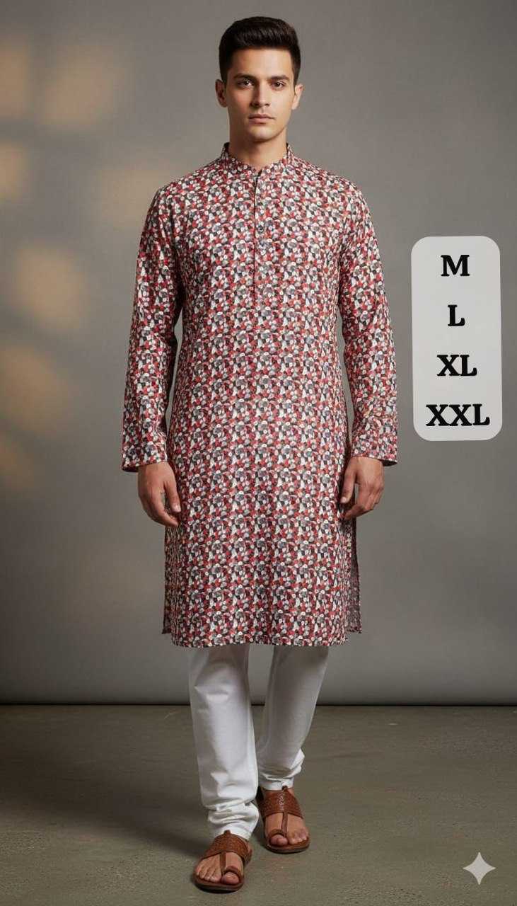Ynf Cotton KESH650 Lucknavi Mens Wear Wholesale Mens Kurtas Mens Kurta Pyjama Men Cotton Kurta Manufacturer- Kapda Export