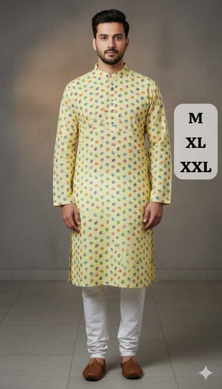 Ynf Cotton KESH650 Lucknavi Mens Wear Wholesale Mens Kurtas Mens Kurta Pyjama Men Cotton Kurta Manufacturer- Kapda Export