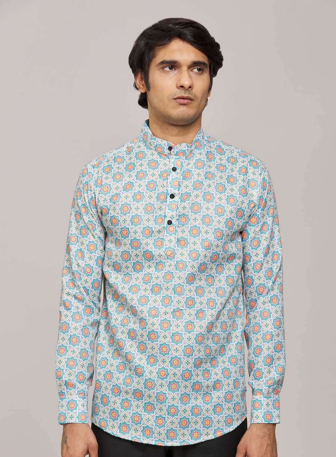 Ynf Cotton KESH662 ST33 Mens Wear Wholesale Casual Wear Mens Printed Shirts Indo Western Manufacturer- Kapda Export