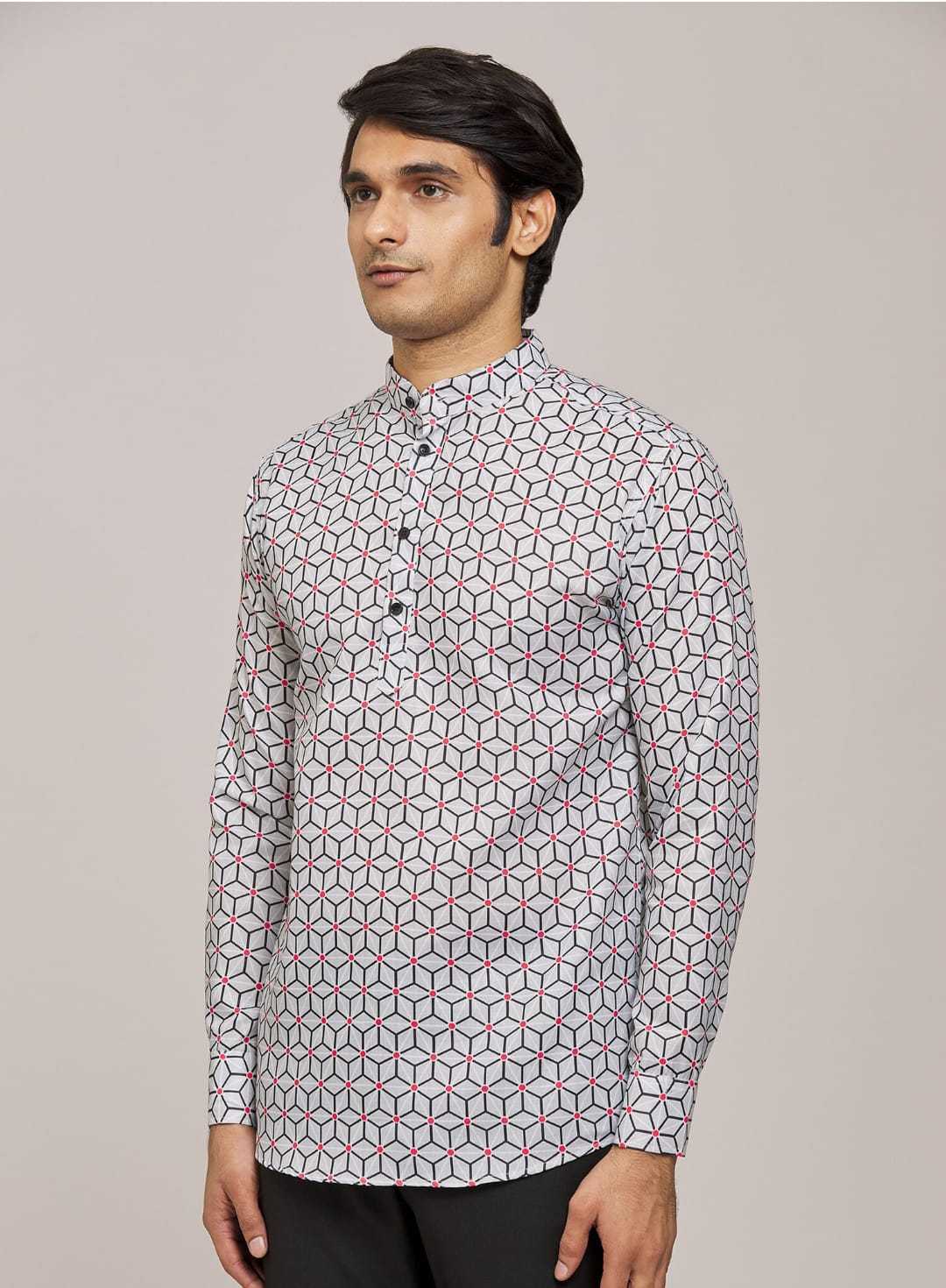 Ynf Cotton KESH662 ST42 Mens Wear Wholesale Casual Wear Mens Printed Shirts Indo Western Manufacturer- Kapda Export