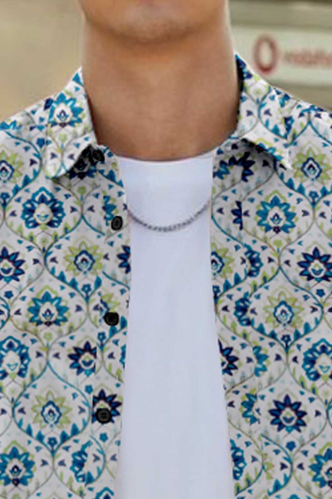 Ynf Cotton KESH662 ST56 Mens Wear Wholesale Casual Wear Mens Printed Shirts Indo Western Manufacturer- Kapda Export