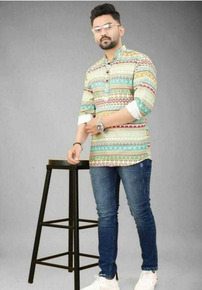 Ynf Cotton KESH662 ST58 Mens Wear Wholesale Casual Wear Mens Printed Shirts Indo Western Manufacturer- Kapda Export