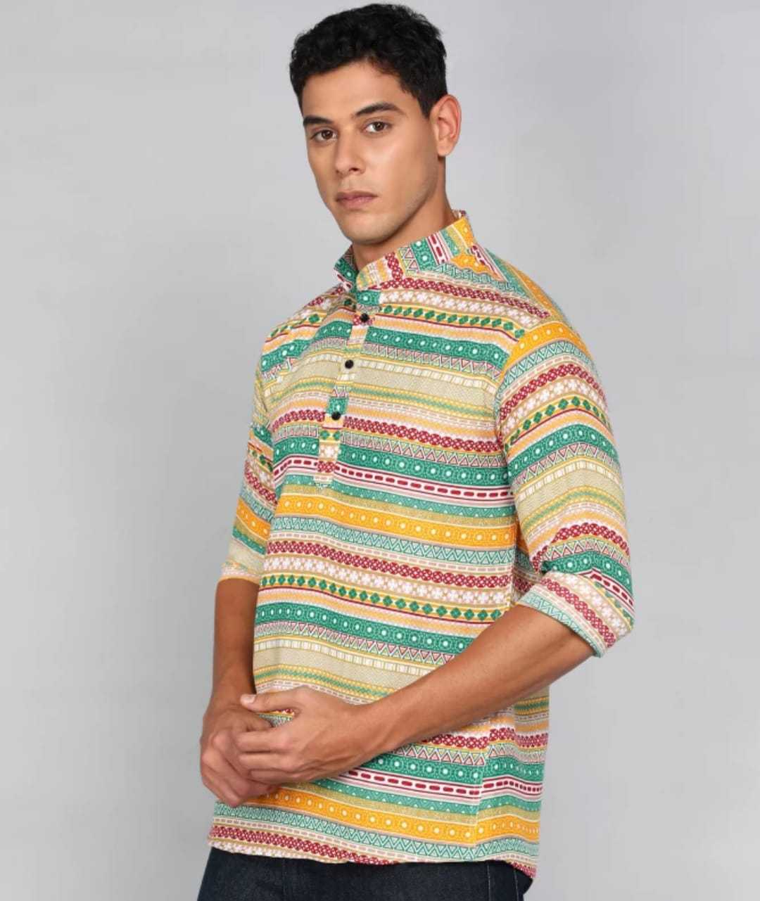 Ynf Cotton KESH662 ST58 Mens Wear Wholesale Casual Wear Mens Printed Shirts Indo Western Manufacturer- Kapda Export