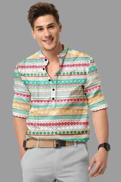 Ynf Cotton KESH662 ST58 Mens Wear Wholesale Casual Wear Mens Printed Shirts Indo Western Manufacturer- Kapda Export