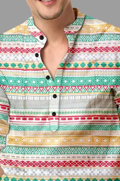 Ynf Cotton KESH662 ST58 Mens Wear Wholesale Casual Wear Mens Printed Shirts Indo Western Manufacturer- Kapda Export
