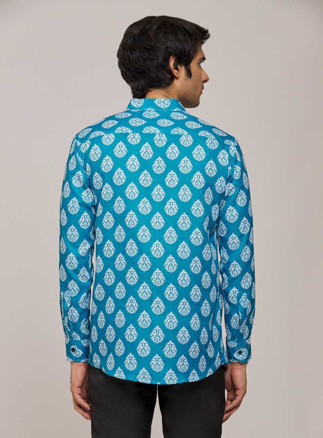 Ynf Cotton KESH662 ST59 Mens Wear Wholesale Casual Wear Mens Printed Shirts Indo Western Manufacturer- Kapda Export