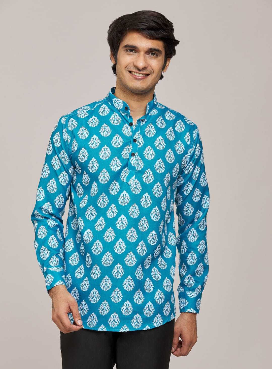 Ynf Cotton KESH662 ST59 Mens Wear Wholesale Casual Wear Mens Printed Shirts Indo Western Manufacturer- Kapda Export