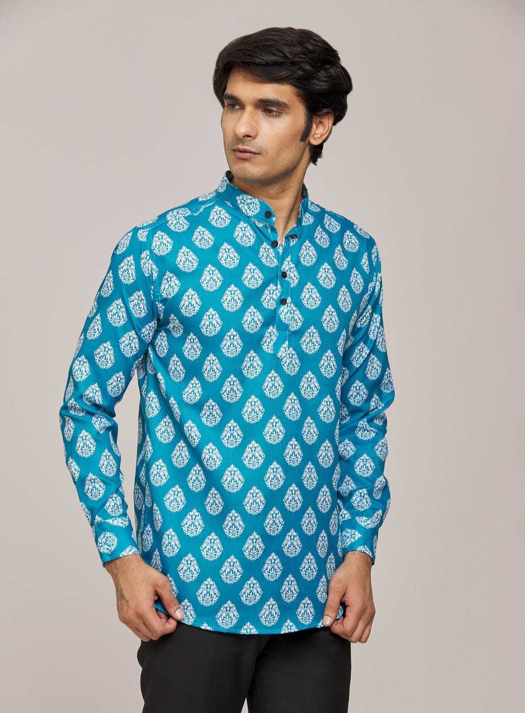 Ynf Cotton KESH662 ST59 Mens Wear Wholesale Casual Wear Mens Printed Shirts Indo Western Manufacturer- Kapda Export