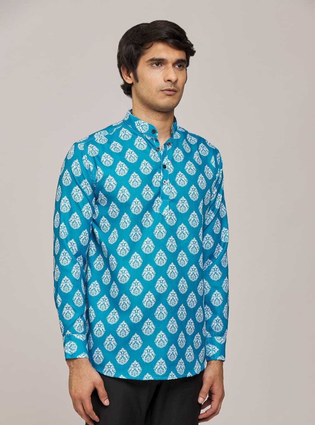 Ynf Cotton KESH662 ST59 Mens Wear Wholesale Casual Wear Mens Printed Shirts Indo Western Manufacturer- Kapda Export