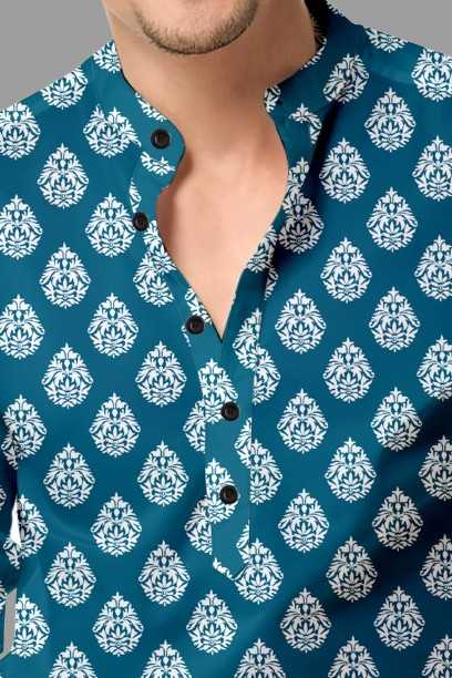 Ynf Cotton KESH662 ST59 Mens Wear Wholesale Casual Wear Mens Printed Shirts Indo Western Manufacturer- Kapda Export