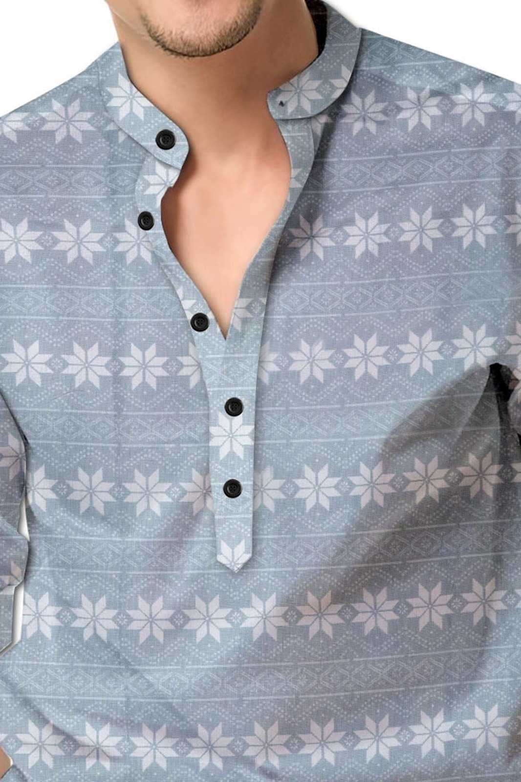 Ynf Cotton KESH662 ST62 Mens Wear Wholesale Casual Wear Mens Printed Shirts Indo Western Manufacturer- Kapda Export