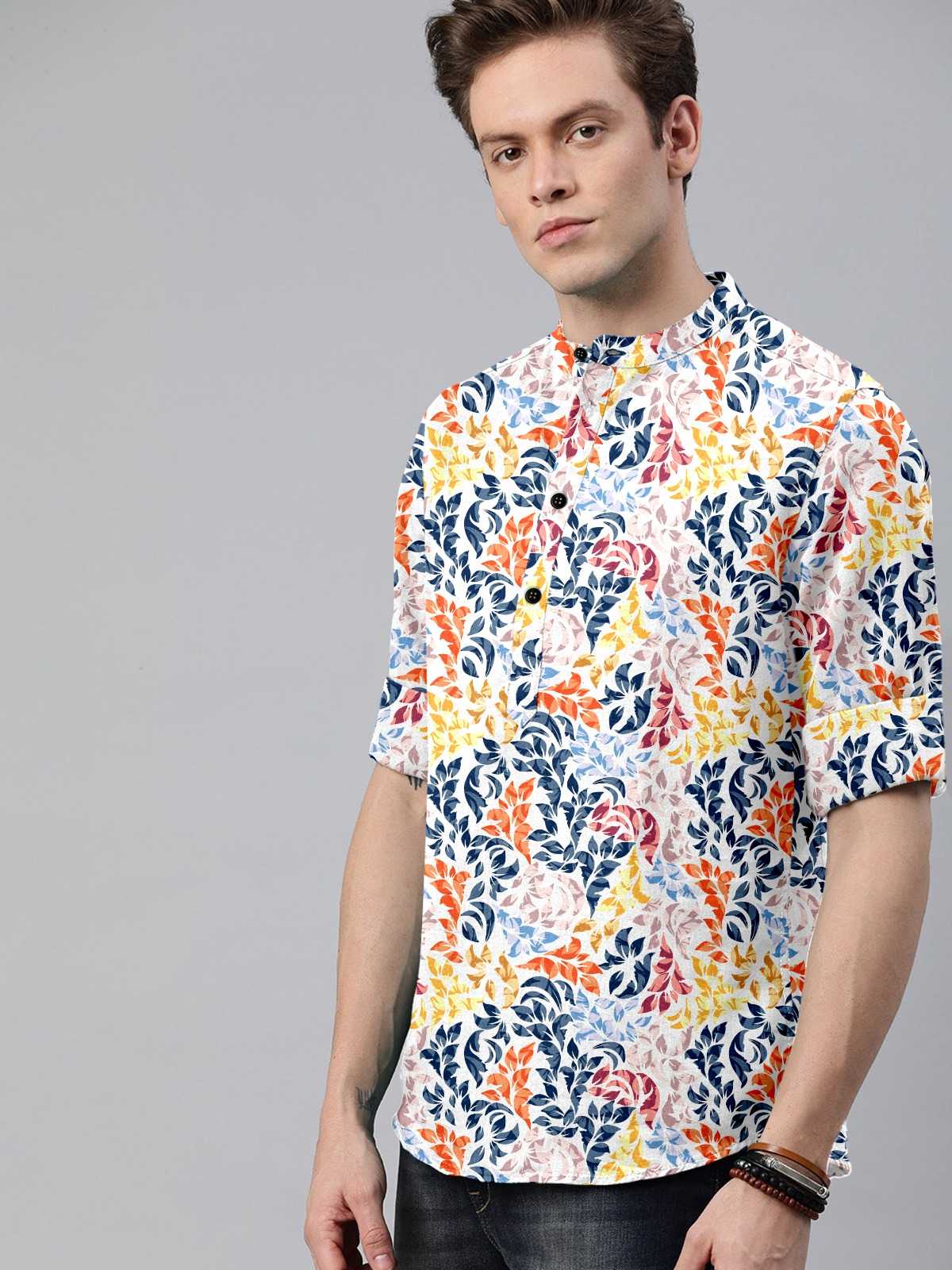 Ynf Cotton KESH662 ST65 Mens Wear Wholesale Casual Wear Mens Printed Shirts Indo Western Manufacturer- Kapda Export