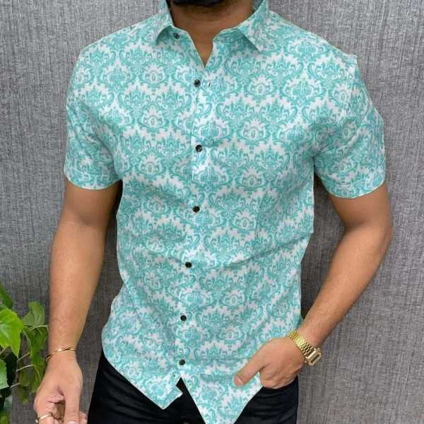 Ynf Cotton KESH662 ST76 Mens Wear Wholesale Casual Wear Mens Printed Shirts Indo Western Manufacturer- Kapda Export