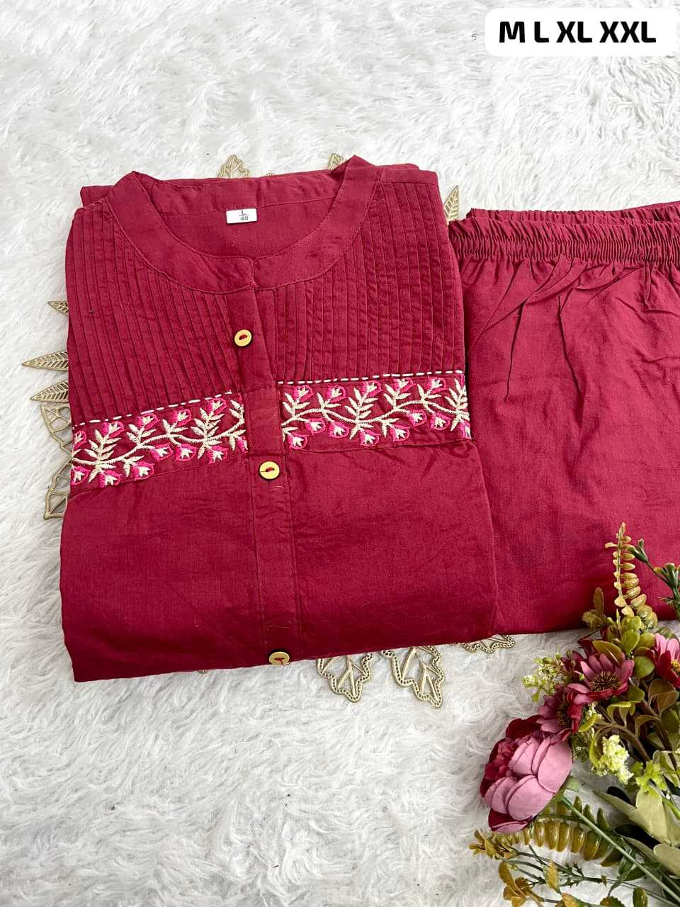 Ynf Cotton KESH684 comfort Kurti Wholesale Workwear Kurtis Embroidered Kurtis Buttoned Kurtis Manufacturer- Kapda Export