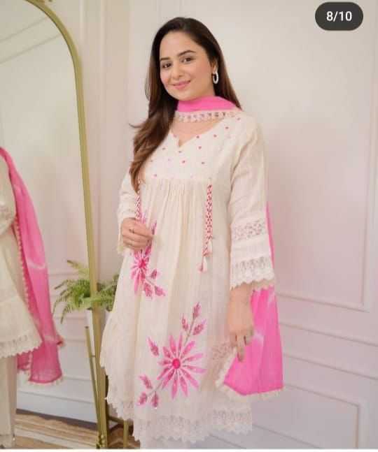 Ynf Cotton KESH684 DEVA Kurti Wholesale Party Wear Kurtis Designer Kurtis White Kurtis Manufacturer- Kapda Export