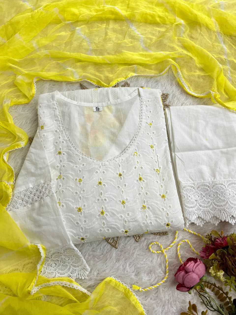 Ynf Cotton KESH684 DEVA Kurti Wholesale Party Wear Kurtis Designer Kurtis White Kurtis Manufacturer- Kapda Export