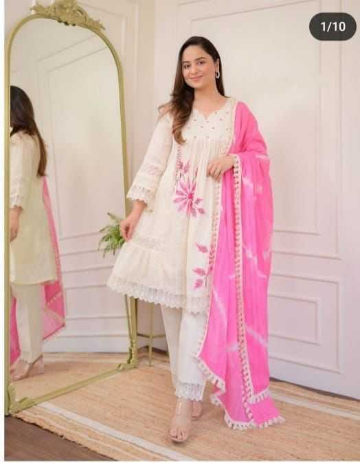 Ynf Cotton KESH684 DEVA Kurti Wholesale Party Wear Kurtis Designer Kurtis White Kurtis Manufacturer- Kapda Export