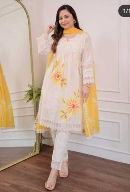 Ynf Cotton KESH684 DEVA Kurti Wholesale Party Wear Kurtis Designer Kurtis White Kurtis Manufacturer- Kapda Export