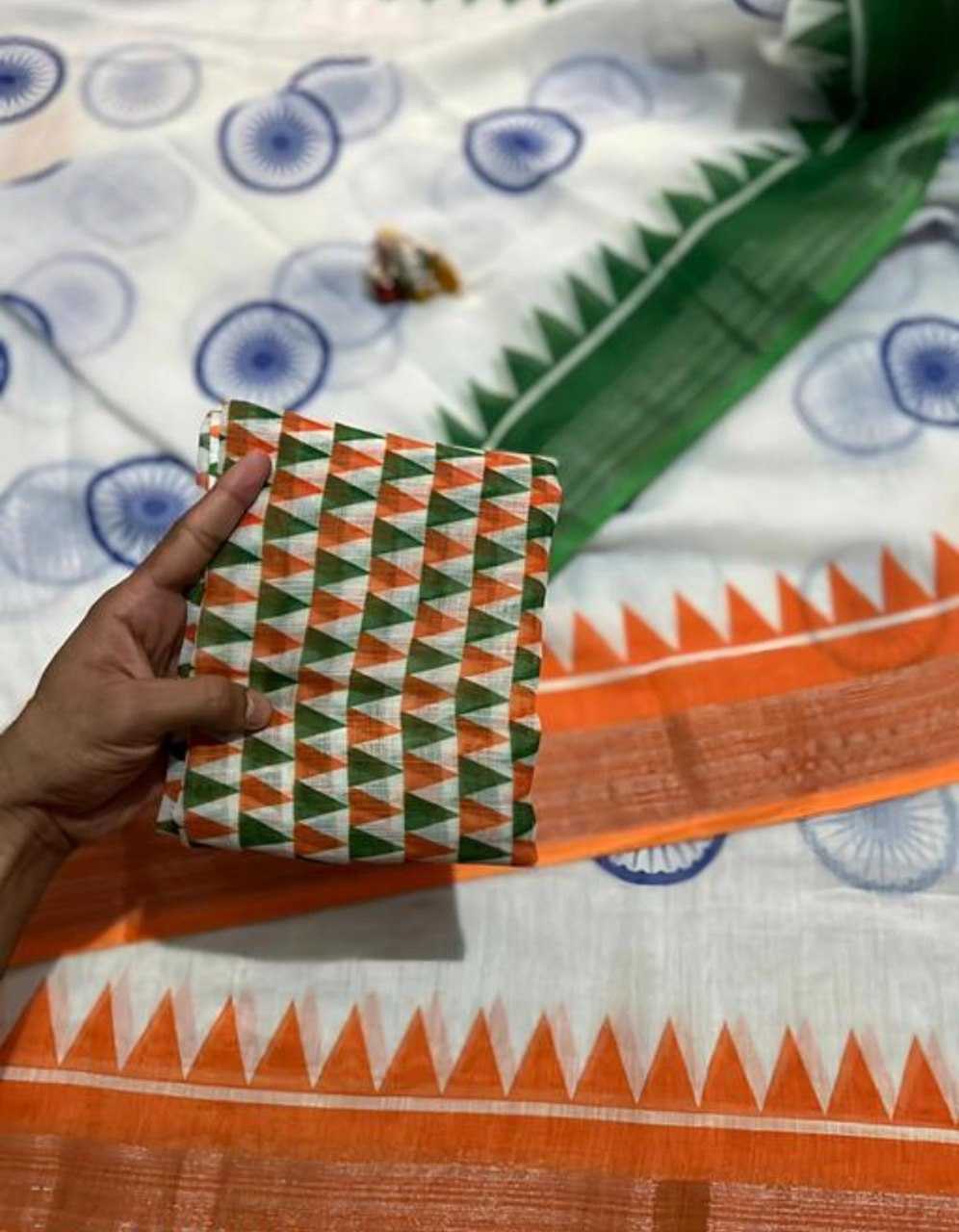 Ynf Cotton Linen RIN132 2024 Sarees Festive Collections Wholesale Cotton Linen Sarees Indian Sarees Independence Day Collections Manufacturer- Kapda Export