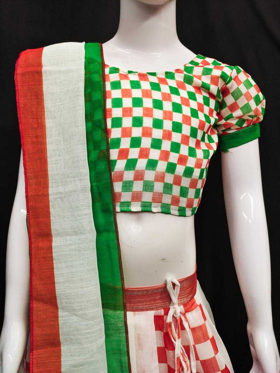 Ynf Cotton Linen RIN235 Cotton-lilen Kids Wear Festive Collections Wholesale Indian Wear For Kids Kids Lehenga Choli Independence Day Collections Manufacturer- Kapda Export