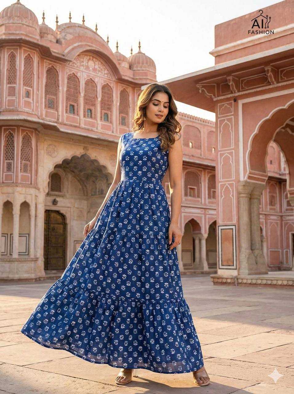 Ynf Cotton RIN125 Floral Suits & Dresses Wholesale Cotton Suits Maxi Dresses Printed Dresses Manufacturer- Kapda Export