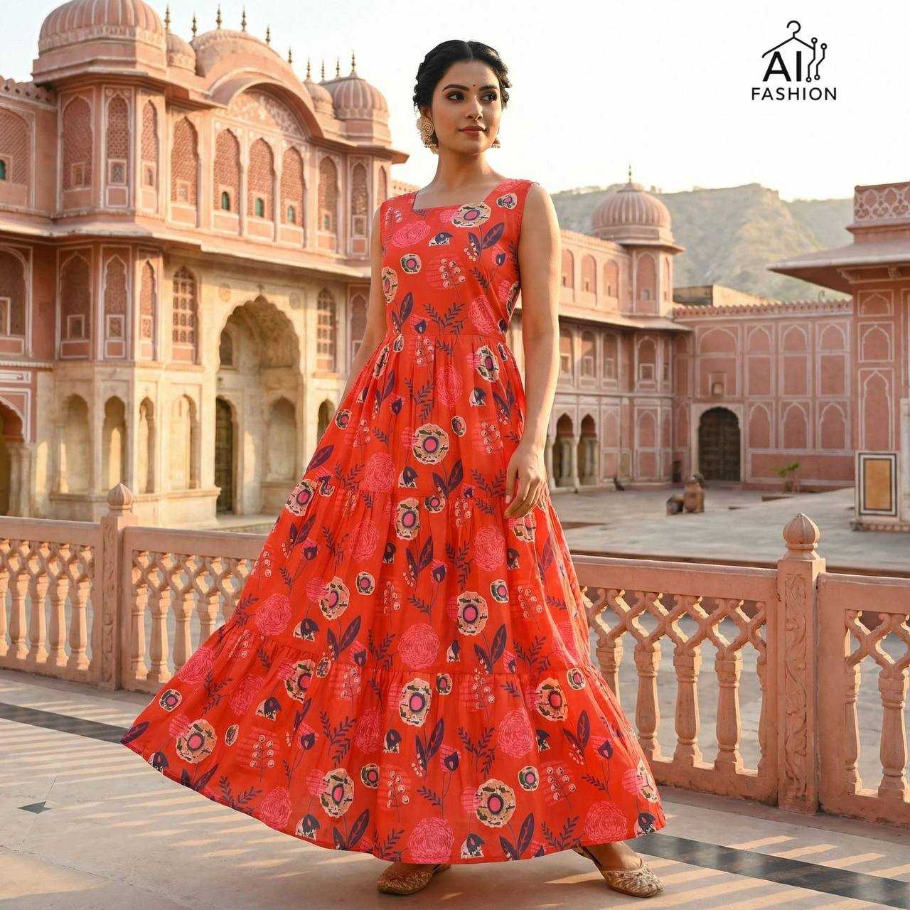 Ynf Cotton RIN125 Floral Suits & Dresses Wholesale Cotton Suits Maxi Dresses Printed Dresses Manufacturer- Kapda Export