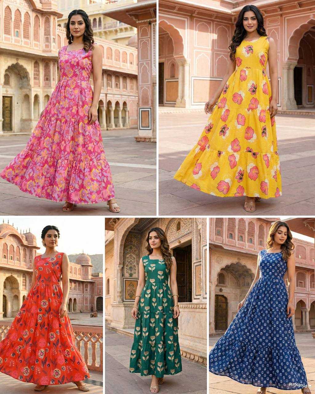 Ynf Cotton RIN125 Floral Suits & Dresses Wholesale Cotton Suits Maxi Dresses Printed Dresses Manufacturer- Kapda Export