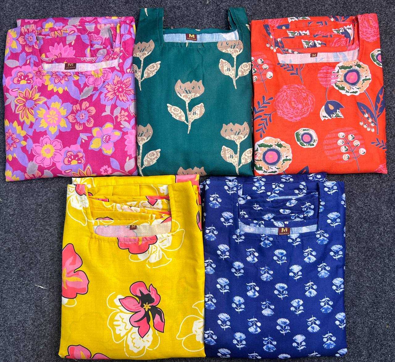 Ynf Cotton RIN125 Floral Suits & Dresses Wholesale Cotton Suits Maxi Dresses Printed Dresses Manufacturer- Kapda Export