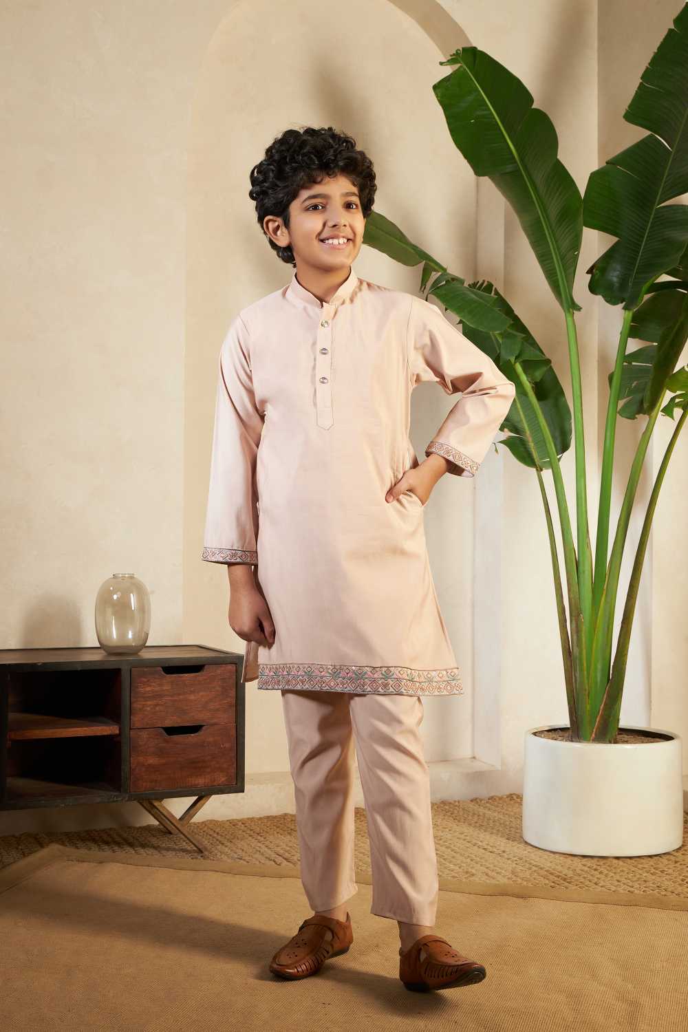 Ynf Cotton RIN202 Little Viraasat Kids Wear Wholesale Kids Kurta Pajama Kids Ethnic Gowns Kids Festive Wear Manufacturer- Kapda Export