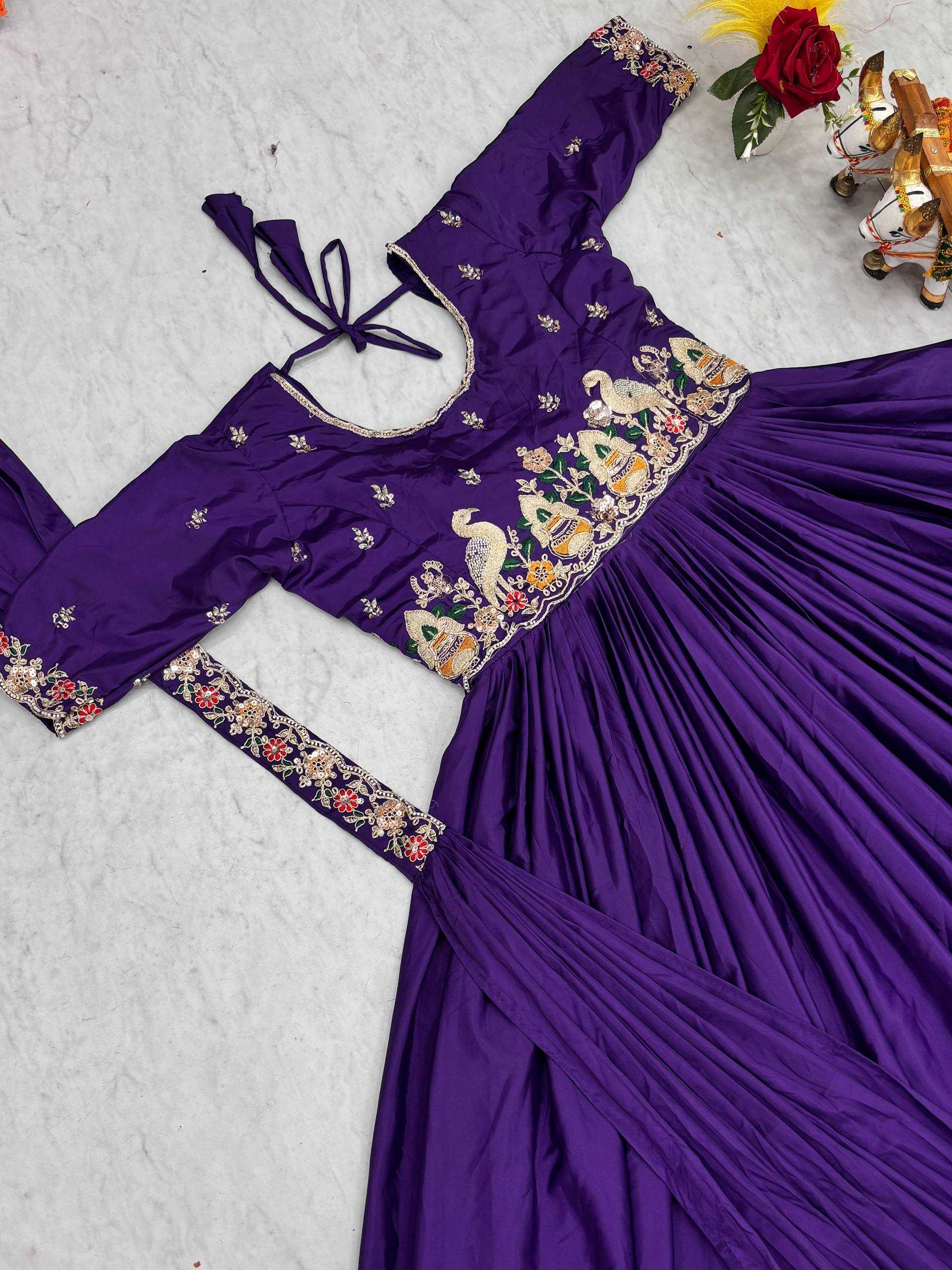 Ynf Crepe Silk KESH498 152 Gowns Wholesale Embroidery Gowns Long Gowns Designer Gowns Manufacturer- Kapda Export