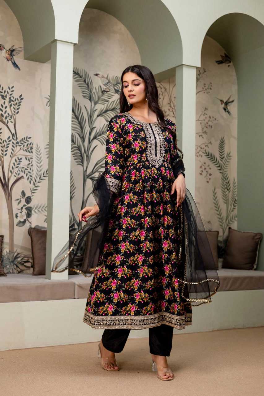 Ynf Crepe Silk KESH642 JANIKA Suits & Dresses Wholesale Embroidered Dresses Silk Dresses Anarkali Dresses Manufacturer- Kapda Export