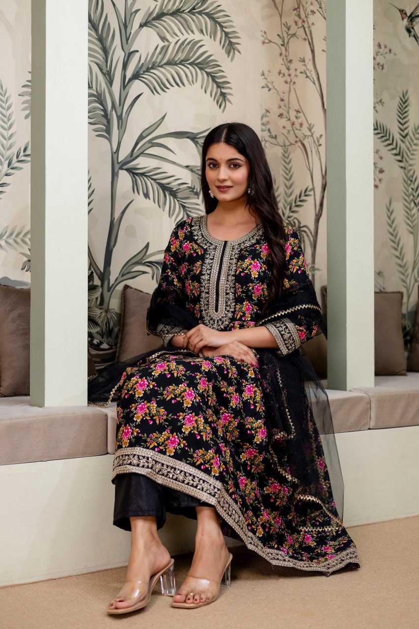 Ynf Crepe Silk KESH642 JANIKA Suits & Dresses Wholesale Embroidered Dresses Silk Dresses Anarkali Dresses Manufacturer- Kapda Export