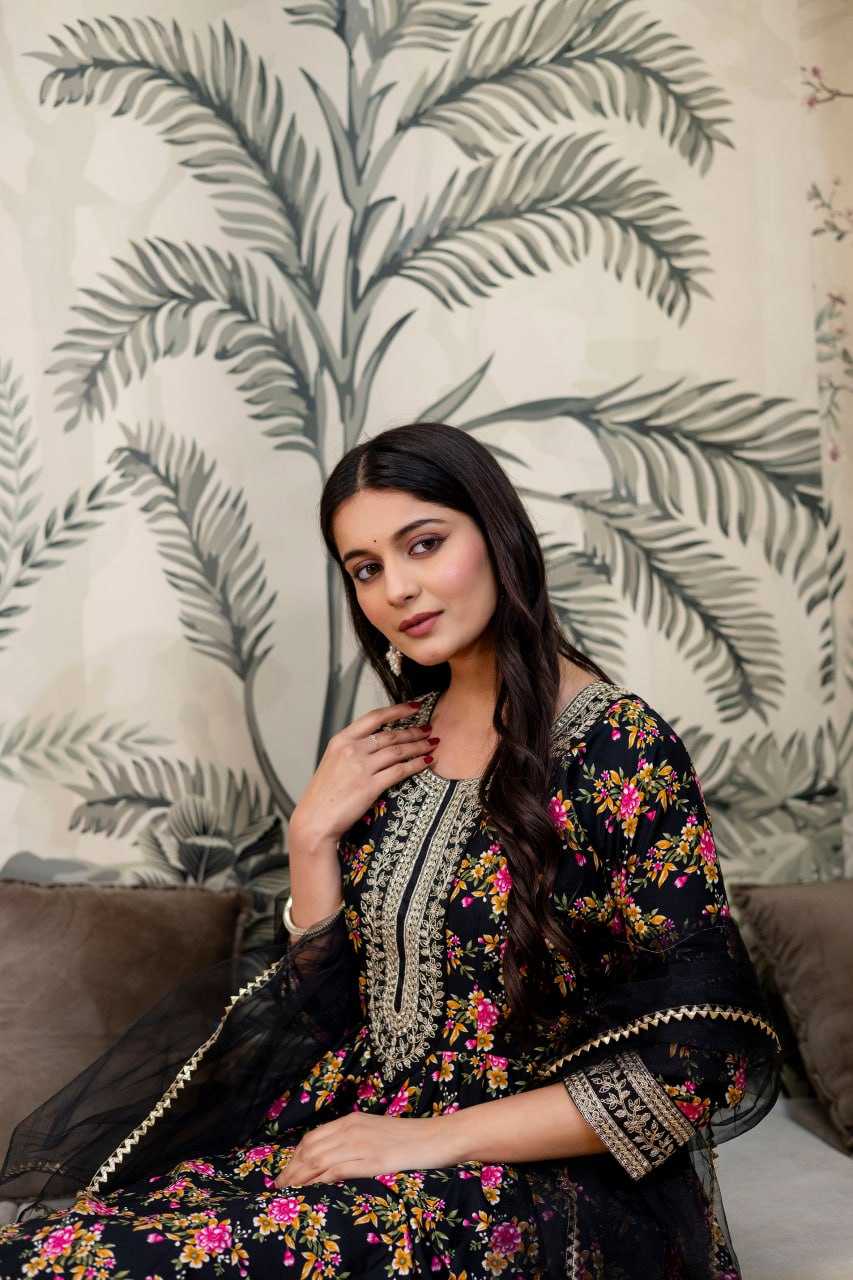 Ynf Crepe Silk KESH642 JANIKA Suits & Dresses Wholesale Embroidered Dresses Silk Dresses Anarkali Dresses Manufacturer- Kapda Export