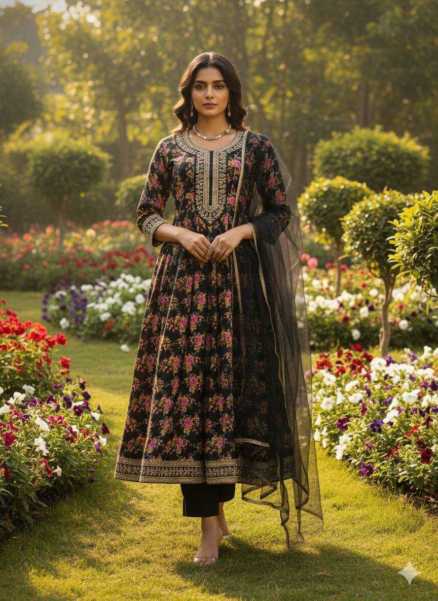 Ynf Crepe Silk KESH642 JANIKA Suits & Dresses Wholesale Embroidered Dresses Silk Dresses Anarkali Dresses Manufacturer- Kapda Export