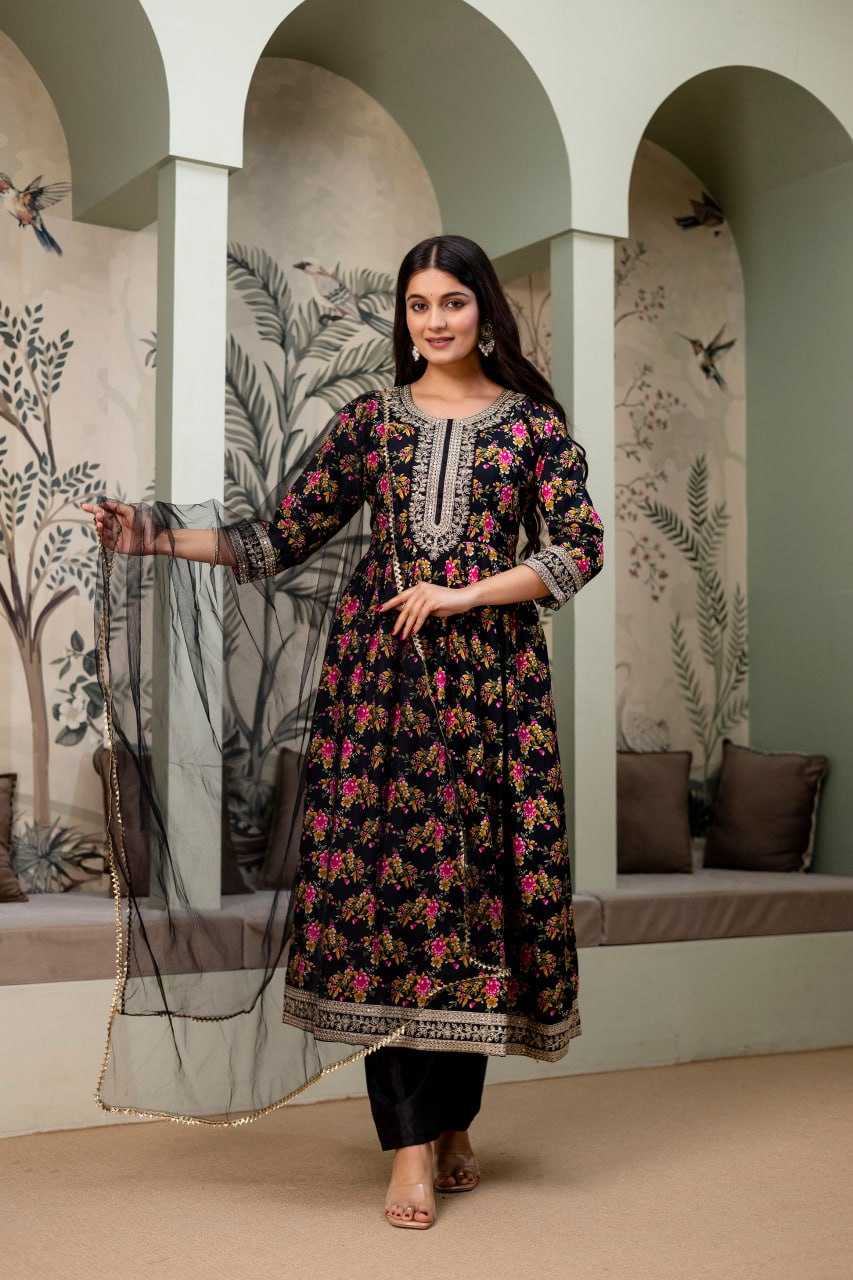 Ynf Crepe Silk KESH642 JANIKA Suits & Dresses Wholesale Embroidered Dresses Silk Dresses Anarkali Dresses Manufacturer- Kapda Export